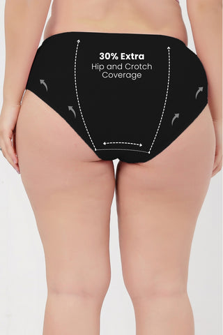 Sera Fine Rib Mid Rise Hipster - Black