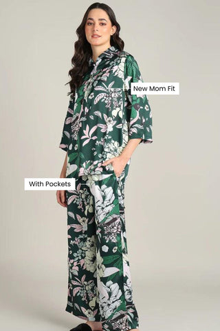 Green Maternity Co-ord Set with Zipless Feeding