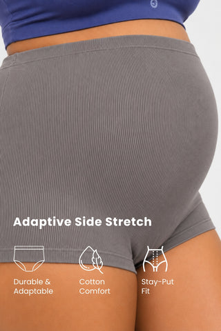 Pregnancy Panty – Over-the-Belly (Rib Textured) - (Pack Of 4) (Black, Light Grey, Honey & Mist)