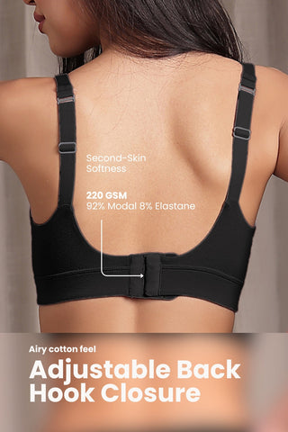 Natural Shape Modal Bra Pack of 3 - (Light Skin, Coral & Black)