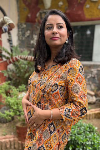 Mustard Floral Printed Maternity Co-ord Set - House Of Zelena™