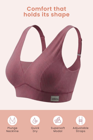 Sera Broad-Rib Bra - Blush