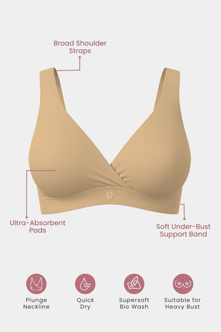 247 Modal Pack of 2 Padded Maternity Feeding Bra (Skin)