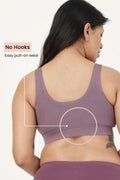 247 (Upgraded) Modal Padded Maternity Feeding Bra - Purple Grey