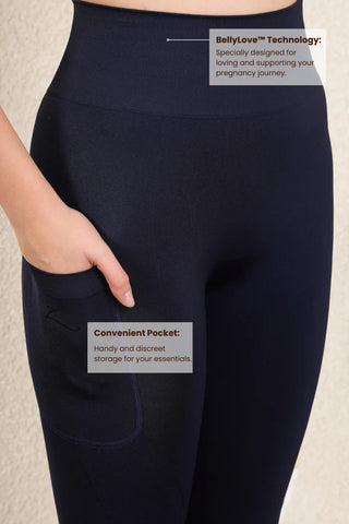 Navy Blue Legging; durable material is suitable for frequent washing and wear.