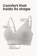 Zena Fine-Rib Bra - Grey Melange