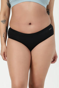 Cotton Mid-Rise Hipster - Black
