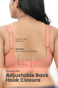 Fixed Padded Modal Maternity Bra with Support - Coral