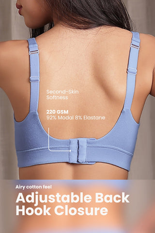Natural Shape Modal Bra Pack of 2 - (Black, Mist)