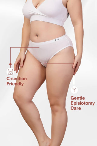 247 White Padded Maternity Feeding Bra and Panty Set