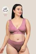 247 (Upgraded) Plumwine Modal Padded Maternity Feeding Bra