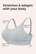 SecureFit Cotton Non-Padded Feeding Bra - Grey Melange