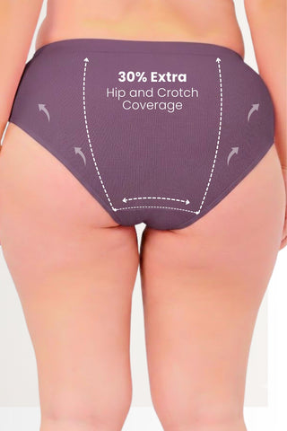 Sera Fine Rib Mid Rise Hipster - Purple