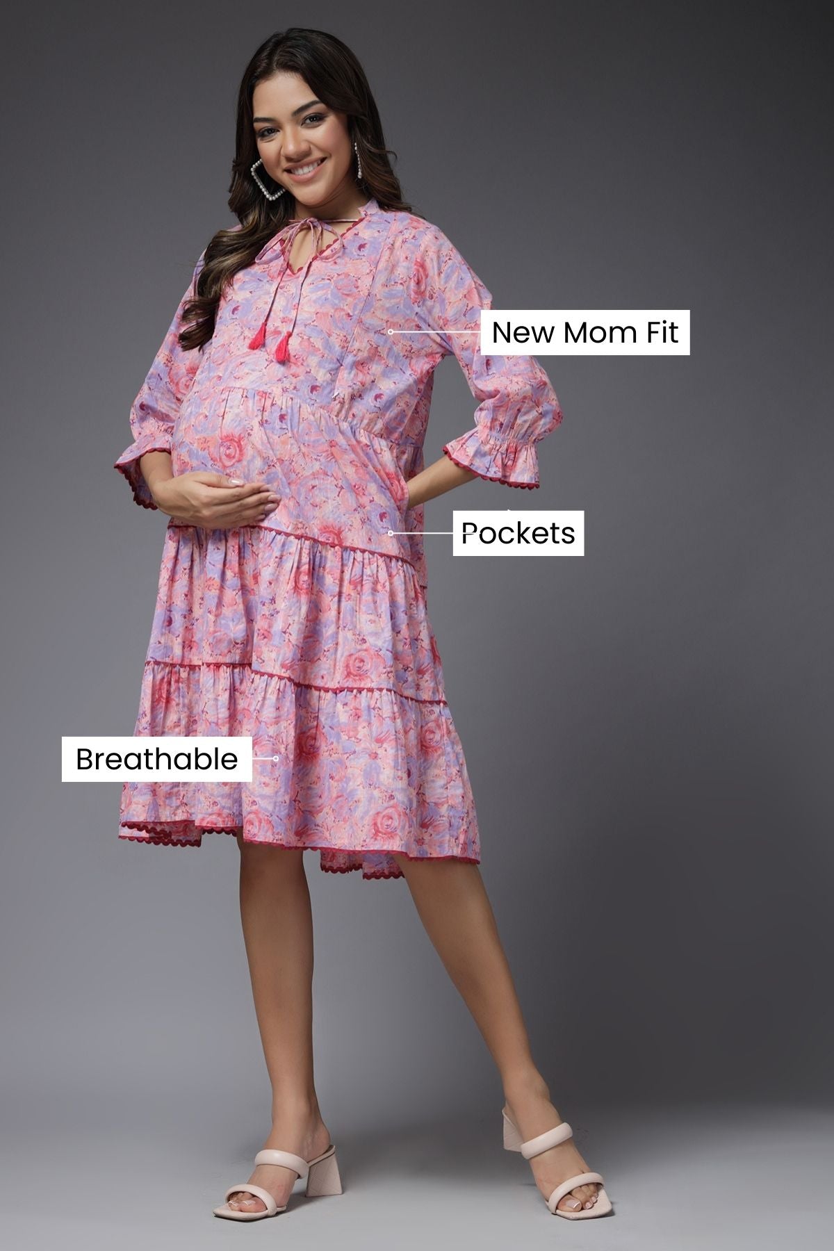 pastel maternity dress Pastel Paradise Maternity & Feeding Tier Dress – House Of Zelena™