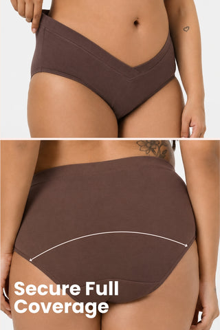 Modal C-Section Panty - (Pack of 4) (Brown, Dark Skin, Coco & Sage Green)