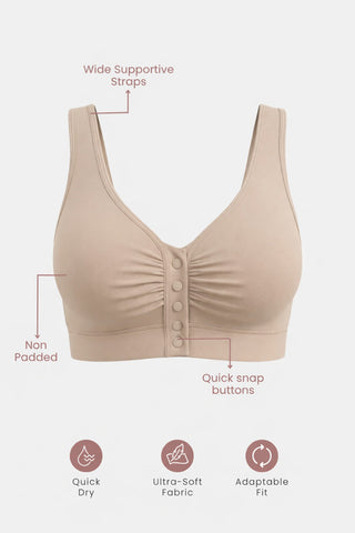 Ruched Modal Front-Open Bra - Light Skin