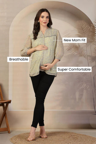 Sage Meadow Zipless Maternity Feeding Top - Pista