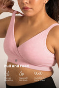 247 Extra Support Cotton Feeding Bra with Adjuster - Melange Pink