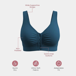 Ruched Modal Front-Open Bra - Brown