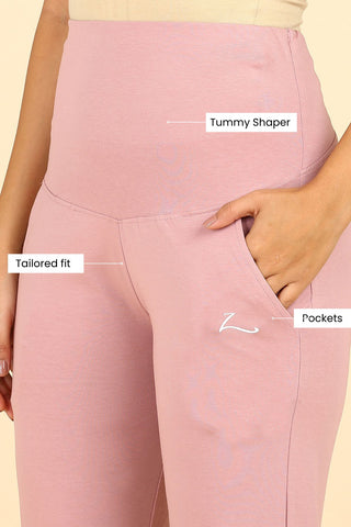 247 Mom Onion Pink Zipless Maternity Top & Trouser Set
