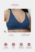 247 Extra Support Cotton Feeding Bra with Adjuster - Airforce