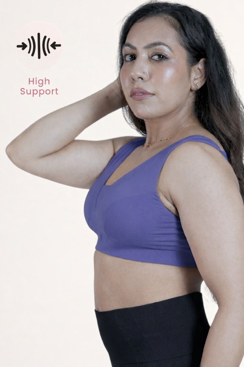 Fixed Padded Modal Maternity Bra with Support - Royal Blue