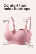 Lira Ribbed Cotton Nursing Padded Bra - Rose Gold