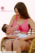 Ribbed Cotton Pink Lounge Maternity & Feeding Bra