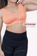Fixed Padded Modal Maternity Bra with Support - Coral