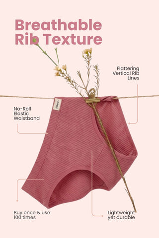 Sera Broad Rib Mid Rise Hipster - Blush