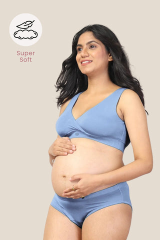 247 Cornflower Blue Padded Maternity Feeding Bra