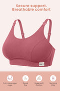 Riva Fine-Rib Cotton Feeding Bra - Blush