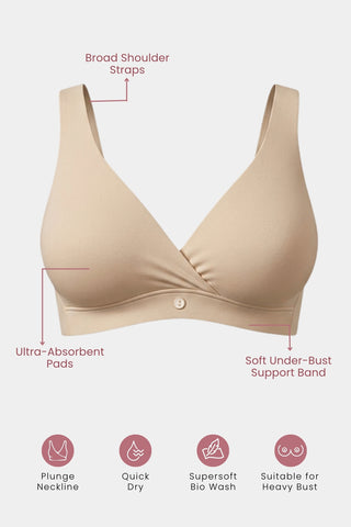 247 (Upgraded) Modal Padded Maternity Feeding Bra - Butter