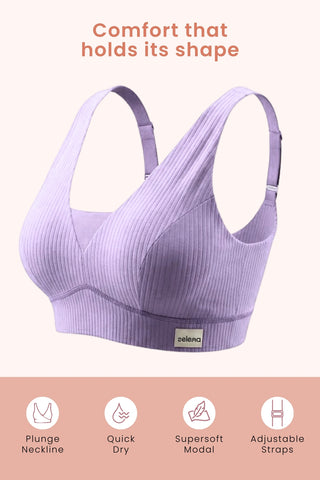 Sera Broad-Rib Bra - Lavender