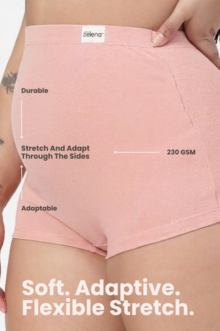 Pregnancy Cotton Panty (Pack of 3) (Skin, Rose Gold & Black)