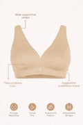 Fixed Padded Modal Maternity Bra with Support - Light Skin
