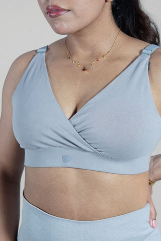 247 Extra Support Cotton Feeding Bra with Adjuster - Light Grey