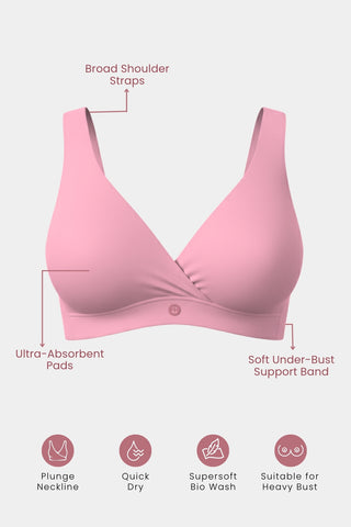 247 Light Pink Modal Padded Maternity Feeding Bra
