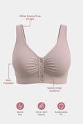 Ruched Modal Front-Open Bra - Woodrose