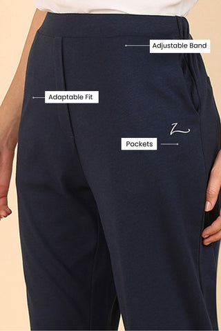 Navy Blue Flare Pants (Pregnancy & Postpartum)