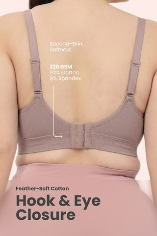 Natural Shape Cotton Bra Pack of 3 - (Purple, Lavender & Dark Skin)