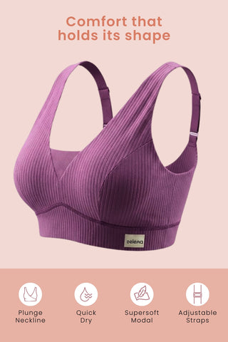 Sera Broad-Rib Bra - Purple