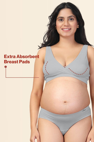 247 Light Grey Padded Maternity Feeding Bra