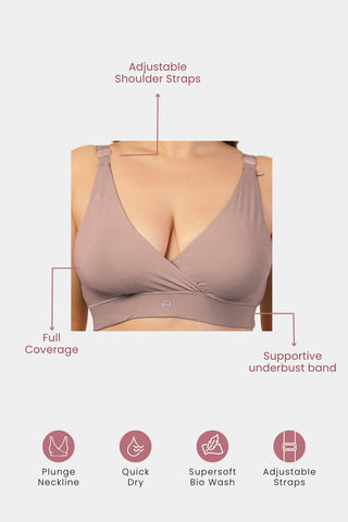 247 Extra Support Cotton Feeding Bra with Adjuster - Dark Skin