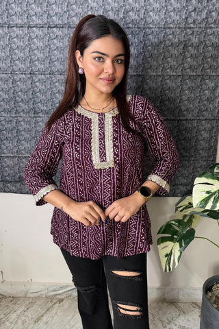 Maroon Elegant Essence Zipless Maternity Feeding Top