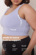 Sculpt & Lift Cotton Sports Bra - M-Blue