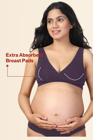 247 Wine Padded Maternity Feeding Bra