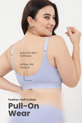 Zena Fine-Rib Bra - Soft Blue