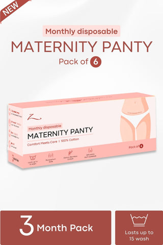 Monthly Disposable White Maternity Panties (Pack of 6)