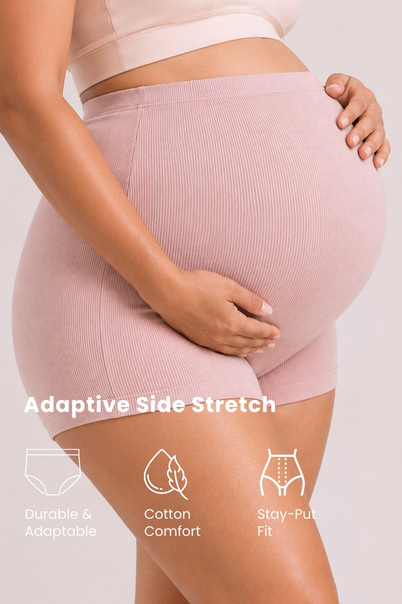 Pregnancy Panty – Over-the-Belly (Rib Textured) - Rose gold